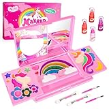 ULOVEME All-in-One Kids Washable Makeup Palette for Girls 5-8 - Unicorn-Themed, Non Toxic, Real Make Up for Girls 4-6 - Umicorn Toys Gift for 3 4 5 6 7 8 Years Old Vanity Set