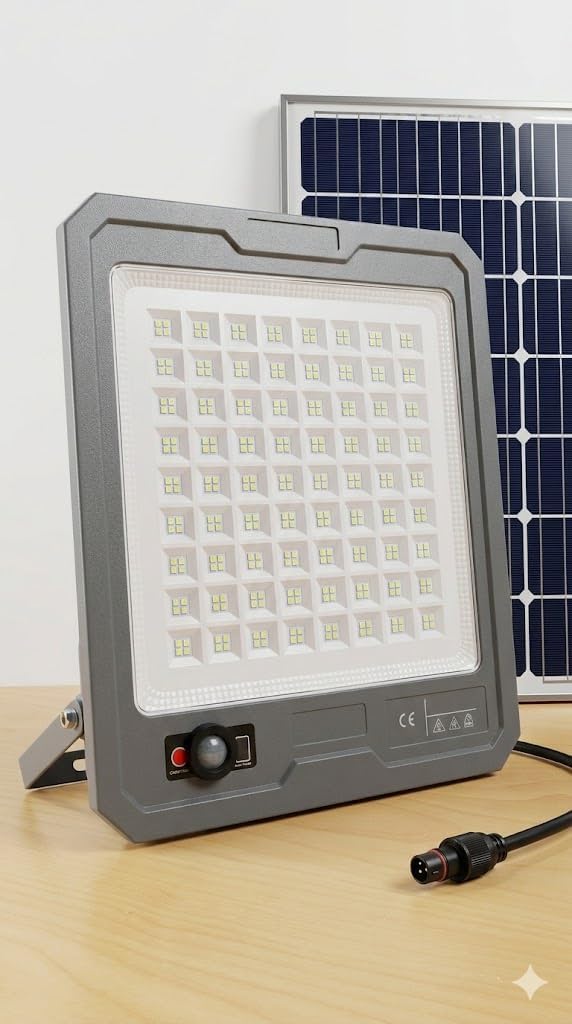 Generico FARO LED DA 2000W CON PANNELLO SOLARE 10800MAH 4100LM CON SENSORE DI MOVIMENTO CREPUSCOLARE