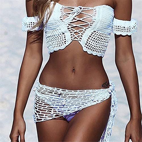 White Sexy Swimwear Cover Up Crochet Sarong,Fashion Beach Hand Crochet Shawl Capelet Fishnet Net Skirt.(SJJ43)4