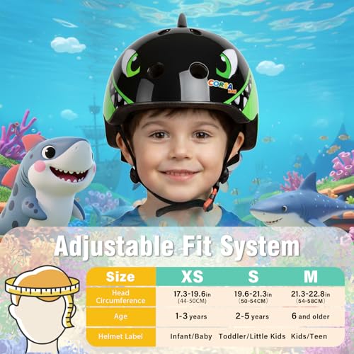Image of Kids Toddler Bike Helmet, Adjustable and Multi-Sport for Child Boys and Girls, 2 Sizes