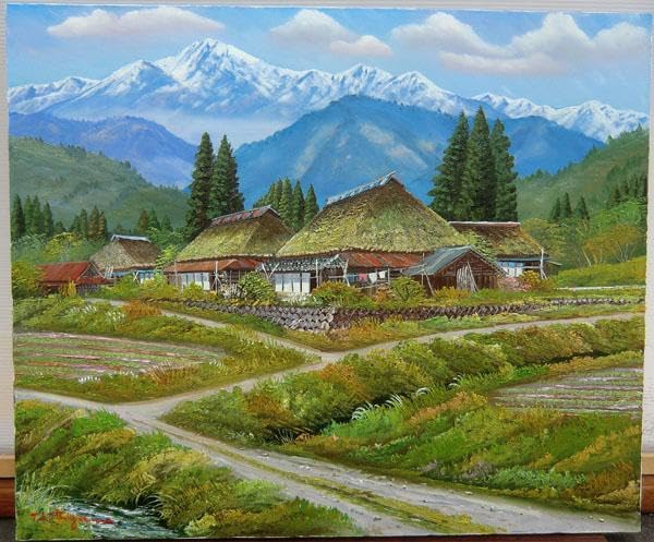 Amazon.co.jp: 真作保証 北川照生 安曇野の山郷 F20 : Toys & Games 