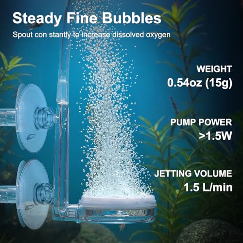 FNANJWQ Aquarium Air Stone Disc, CO2 Diffuser for Aquarium Plants Fish Tank Nano Bubble Stone Kit Ultra-high Dissolved Bubbler Airstone with Accessories for Fish Tank and Small Bucket - Thumbnail 3