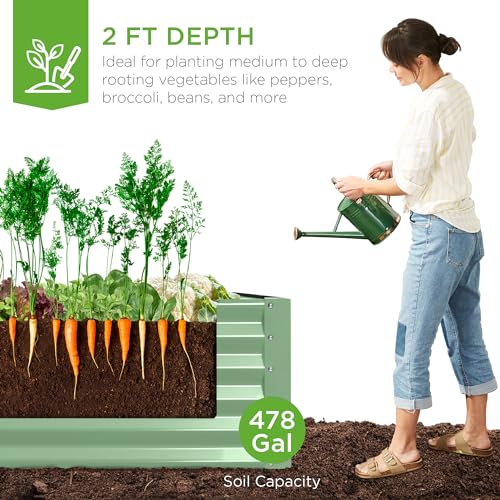 image for Best Choice Products 8x4x2ft Outdoor Metal Raised Garden Bed, Deep Roo