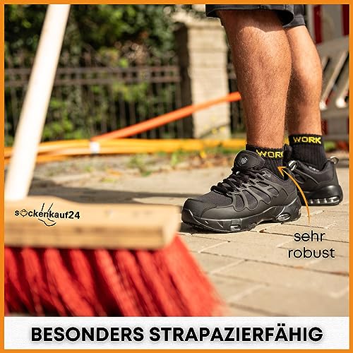 sockenkauf24 10 | 20 Paar kurze Arbeitssocken Herren Kurzsocken Baumwolle WORK Socken 10202 (Schwarz/Grau Meliert 10 Paar 43-46) - Funktionsansicht 5 | TV | Video | Foto
