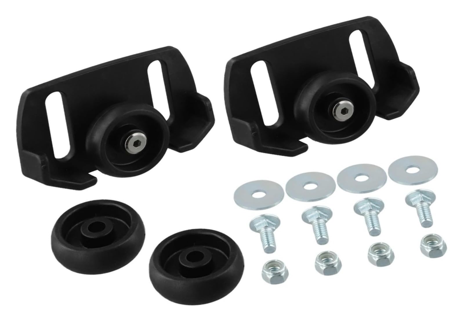 490-241-0038 Pattini scorrevoli for spazzaneve a 2 stadi, centri dei bulloni da 2-1/2" e 3", con ruote di ricambio in plastica e kit di bulloneria