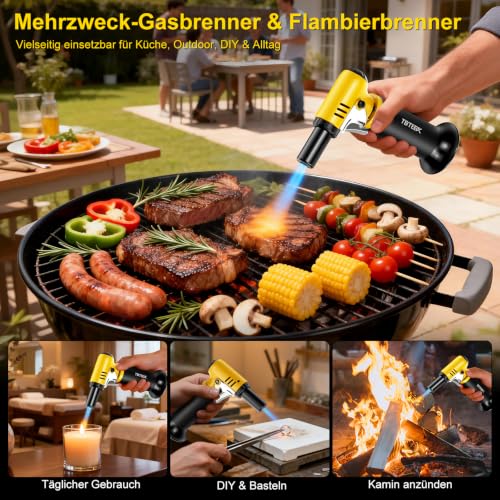 Foto von TBTEEK Bunsenbrenner Mit Sichtbarem Füllstand und Einstellbarer Flamme
