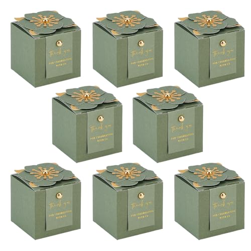 Boîtes à bonbons en papier pour mariage jardin et emballage cadeau olive x50