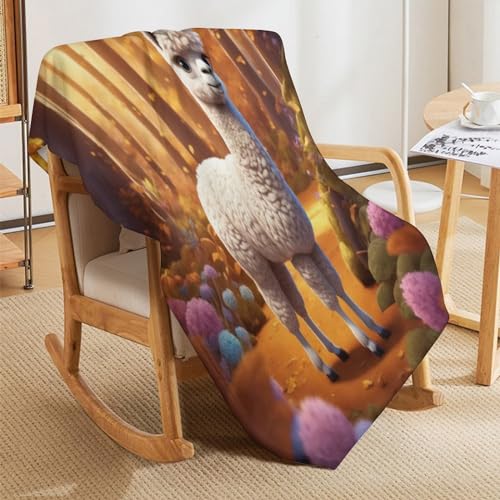 Couverture de lit super doux flannel légère et chaude plaid alpaga mignon - 8