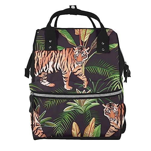 Sac à langer tigre feuilles tropicales - Sac de jour tendance