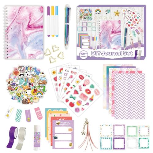 Ensemble de journal de bricolage violet idée cadeau anniversaire fille