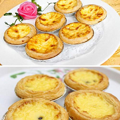 100 sztuk foremki z folii aluminiowej do ciast do jajek mini garnek ciasto talerz do pieczenia jednorazowe kubki do pieczenia okrągła podstawa torty pudełko na babeczki puszka taca zestaw