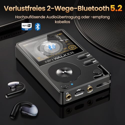 Hifi Walker H2 MP3 Player mit Bluetooth 5.2 und 64GB Speicher