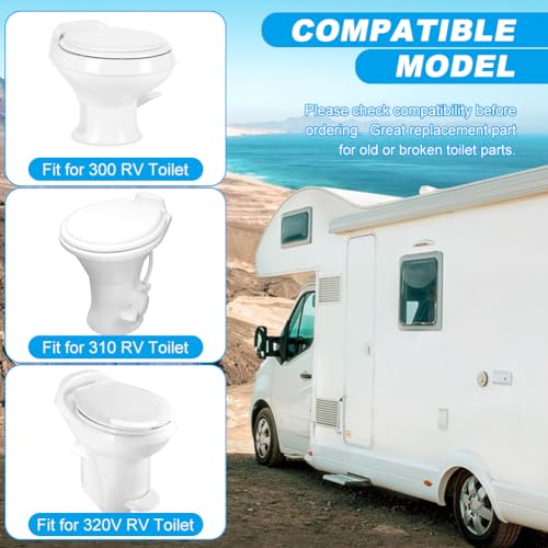 Image of MAYIT RV Toilet Seal and 3 inch Socket Flange Kit Replacement Fit for RV 300 /310 /320 RV Toilets Replacement Parts 385345892 Flange, 385311658 Flush Ball Seal, 385311652 Base Seal
