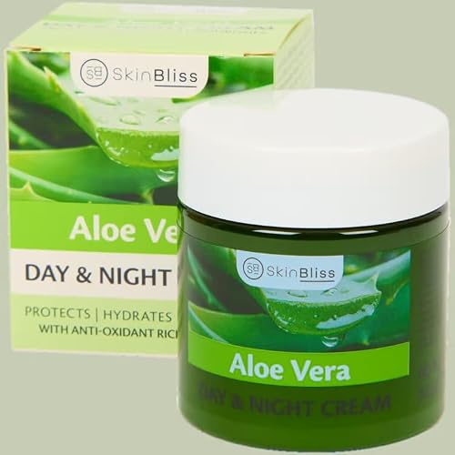Aloe Vera Skin Bliss dag och nattkräm, 110 ml, 2-i-1-kräm, skönhet och välbefinnande, alla hudtyper, lugnande - återfuktande - uppfriskande - kylande vitaminberikat.