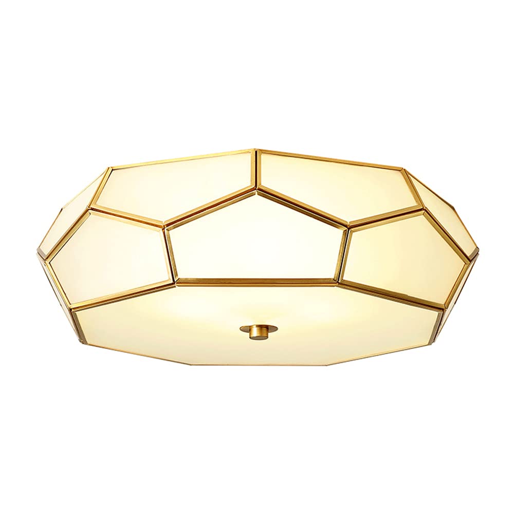 Lustre design géométrique plafonnier cuivre E27 éclairage salon