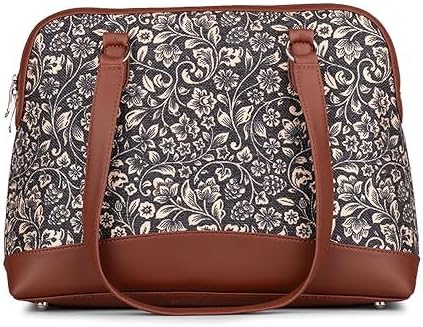 Women’s Jute & Vegan Leather Tote Bag – Handcrafted Work Shoulder Bag with Double Handles, Spacious Carryall for Office, Daily Use & Travel