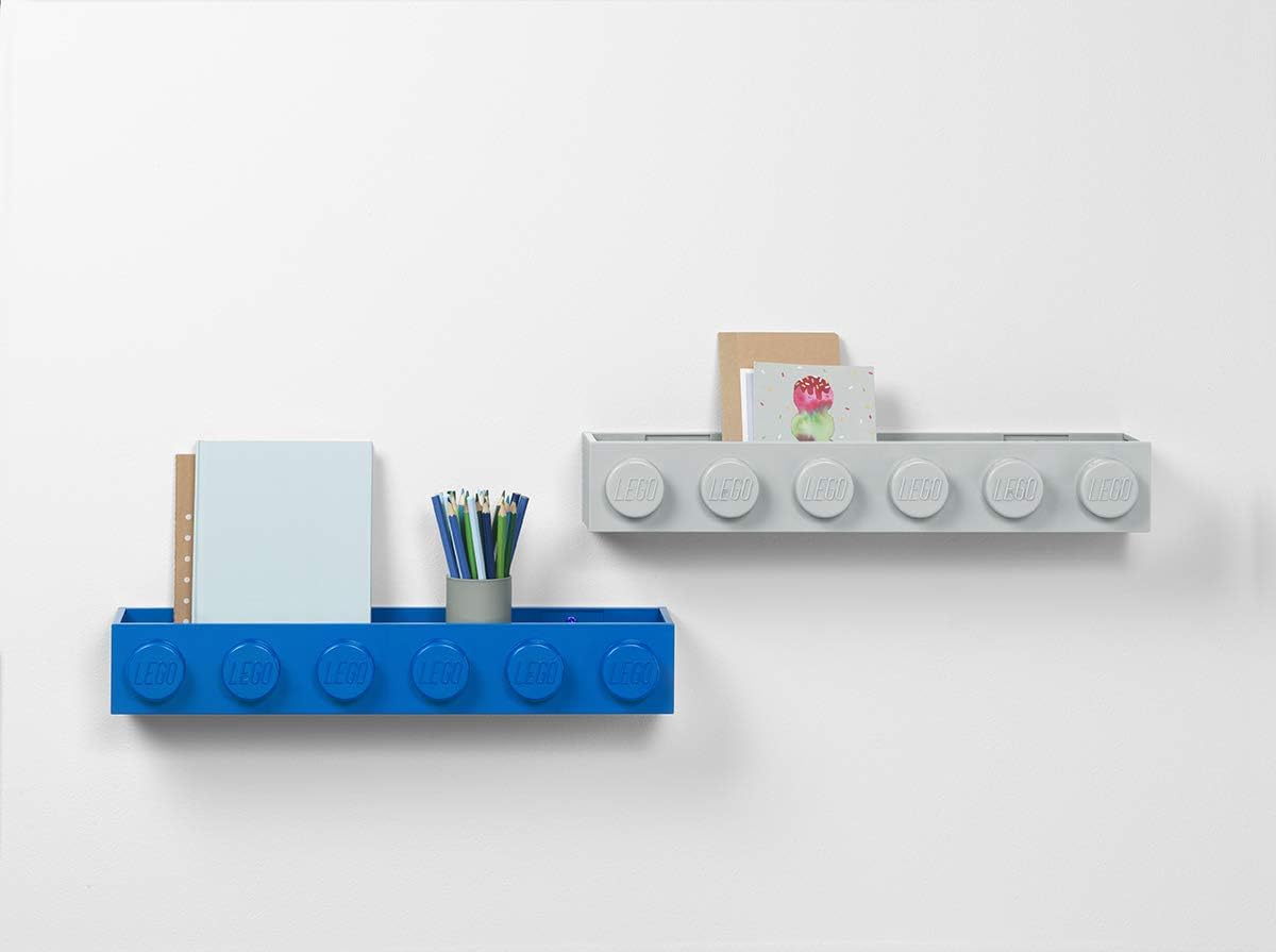 Room Copenhagen, Lego Book Rack - Decorative Floating Shelf Storage - Red