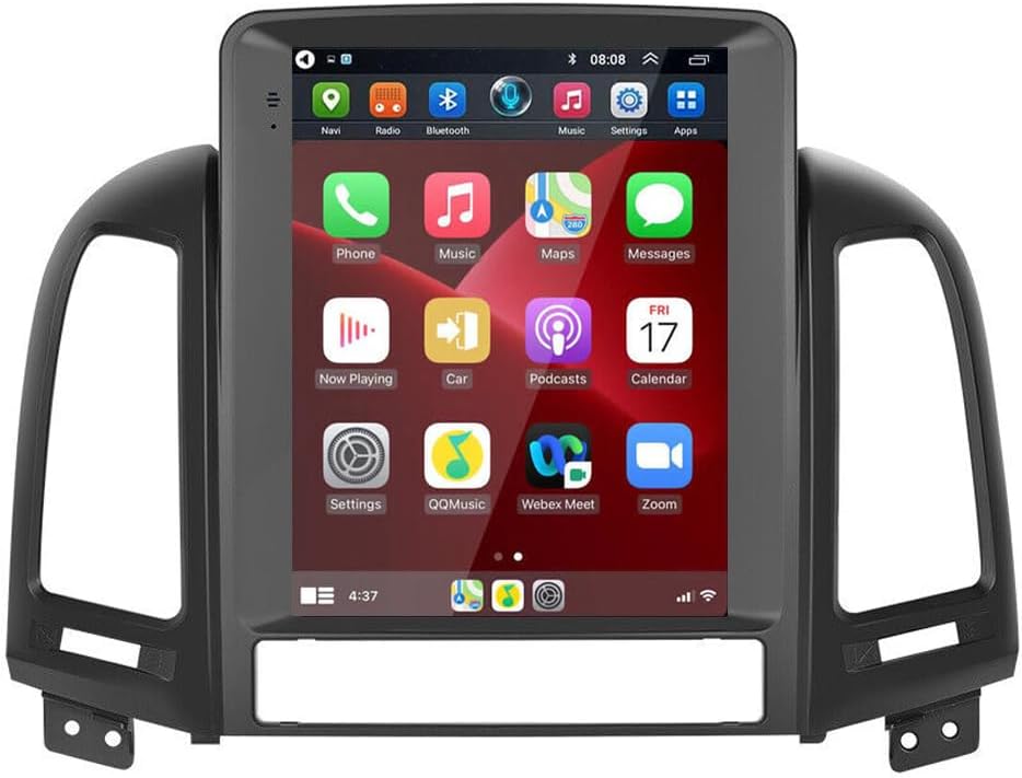 Android 13 para Hyundai Santa Fe Radio 2006-2012 Estéreo de coche inalámbrico Apple CarPlay Android Auto GPS Navegación 9.7 «HD Tesla pantalla