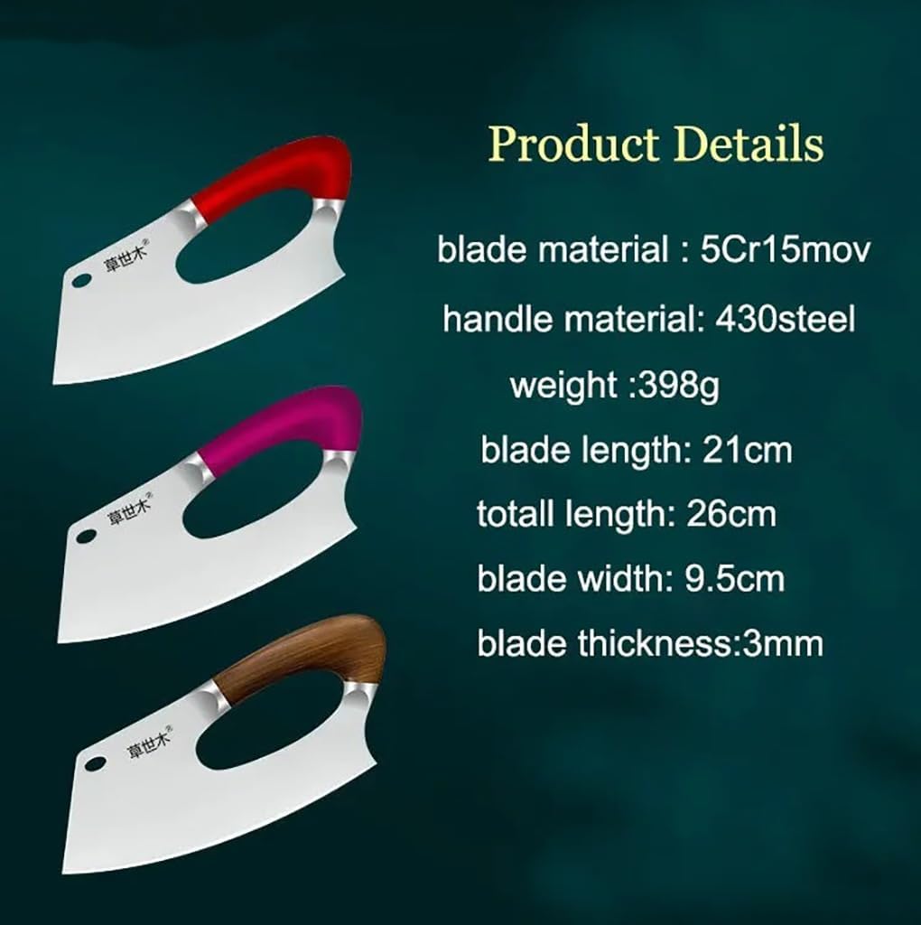 DAXXIN Meat Cleaver,Cleaver Knife, Labor-saving Knives 5Cr15mov Stainless Steel Cleaver Knives Sharp Blade Chef Slicing Meat Vegetable Knife(Red)