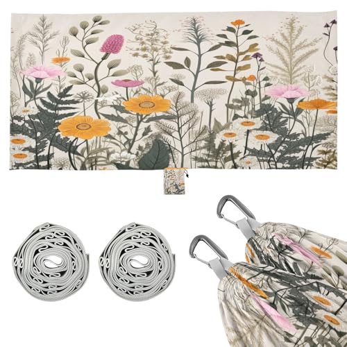 Haskirky Wild Flower Camping Hammock, Single Portable Hammocks with Tree Straps & Attached Carry Bag, 330Lbs Capacity Perfect for Outside Indoor Hiking Beach Backpack Travel