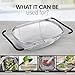 Alpine Cuisine Stainless Steel Over the Sink Colander Strainer 14x9.5 In with Expandable Handle Food Preparation | Space-Saving Kitchen Tools for Pasta Vegetables Fruits Cooking | Easy to Clean & Use