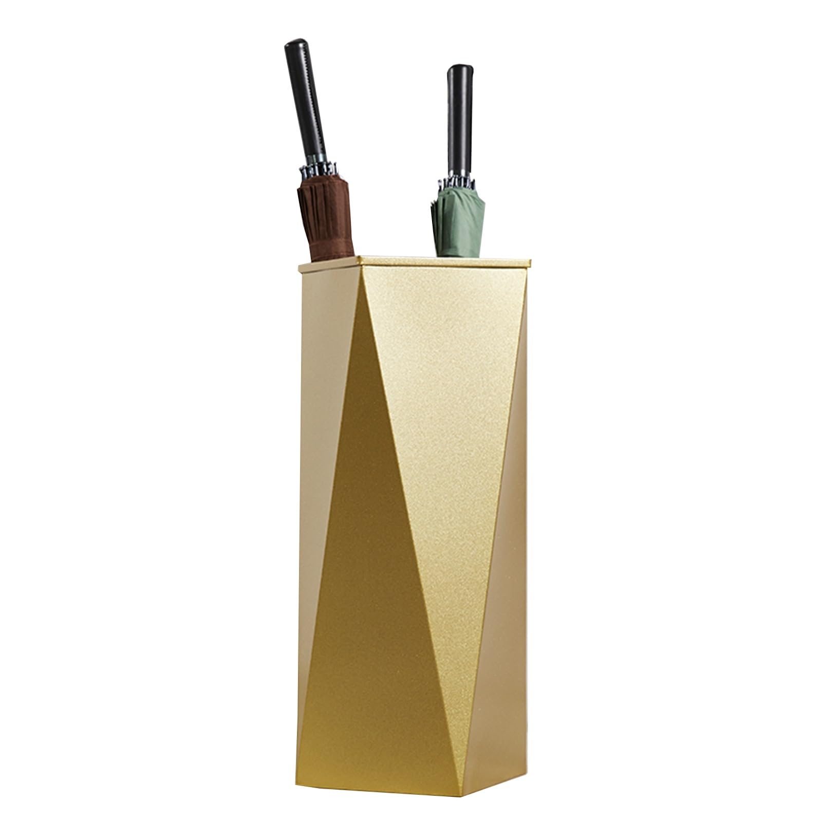 WQPMNYG Gold Metal Umbrella Stand Rack with 4 Hooks & Drip Tray - Stylish Entrywayfor Hotel & Home Perfect for Umbrellas Walking Sticks and Canes Decor.