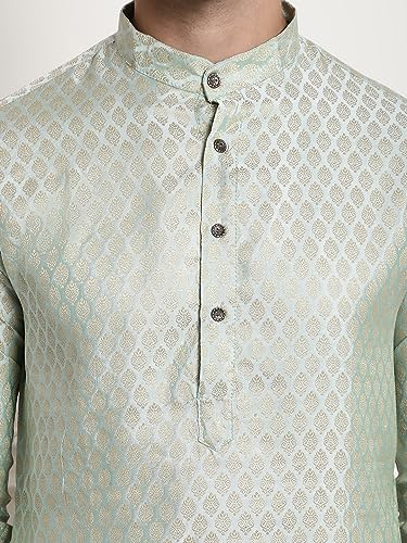 Image of SOJANYA (Since 1958 Men's Jacquard Silk Kurta and Pyjama with Nehru Jacket
