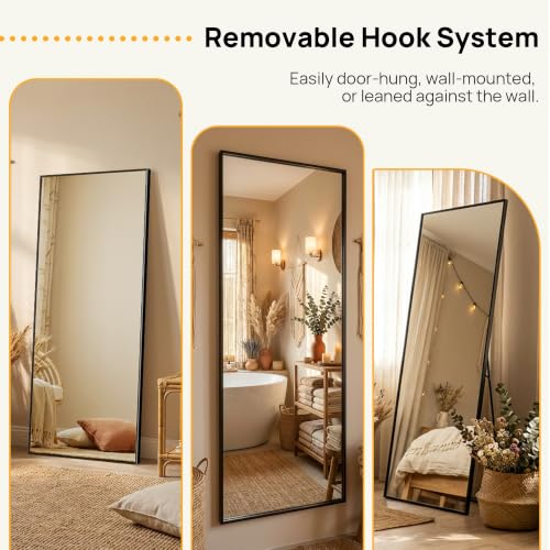 Image of 15 inchx56 inch Rectangle Full Length Mirror with Stand, Full Body Floor Mirror