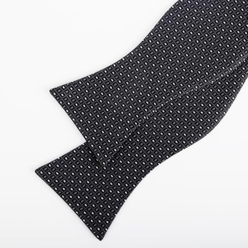 Image of Alizeal Mens 2pcs Solid Self-tied Bow Tie Set | Alizeal Mens 2pcs Self-tied Solid /Animal Bow Tie and Pocket Square Set Perfect for Wedding Business Formal Events