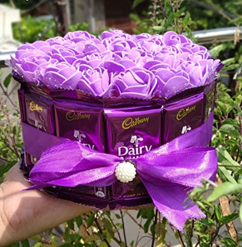 Butterfly Chocolate Gift Hamper For | Birthday | Cadbury dairy milk 13.2gm × 14 Tissue flowers 15 pes