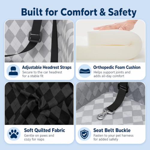 Dog Car Seat with 4 Storage Pockets