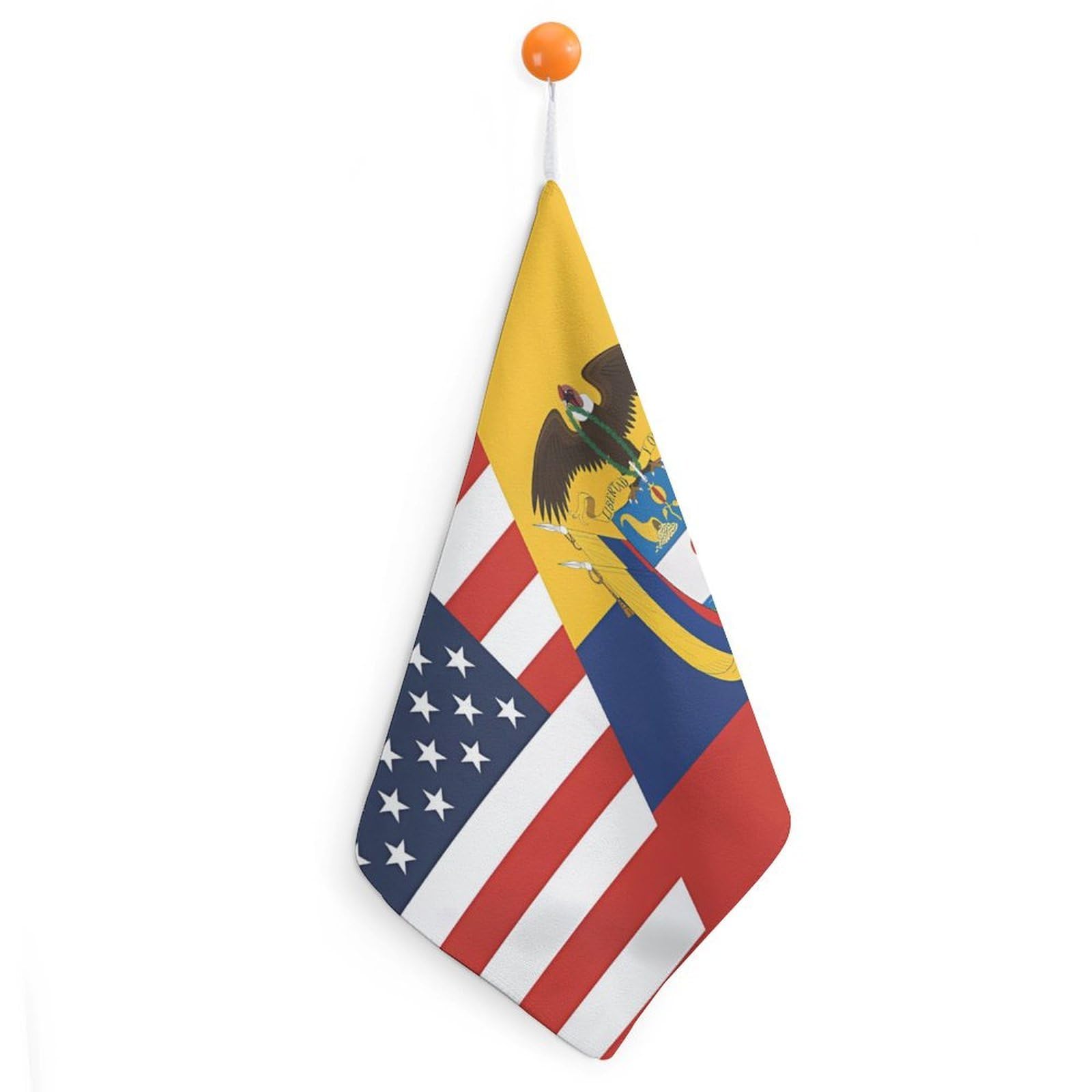 CGSBNGHA Flag of US Colombia Flag Hand Towel Hanging Face Towels Cleaning Cloths Handkerchief for Bathroom Kitchen