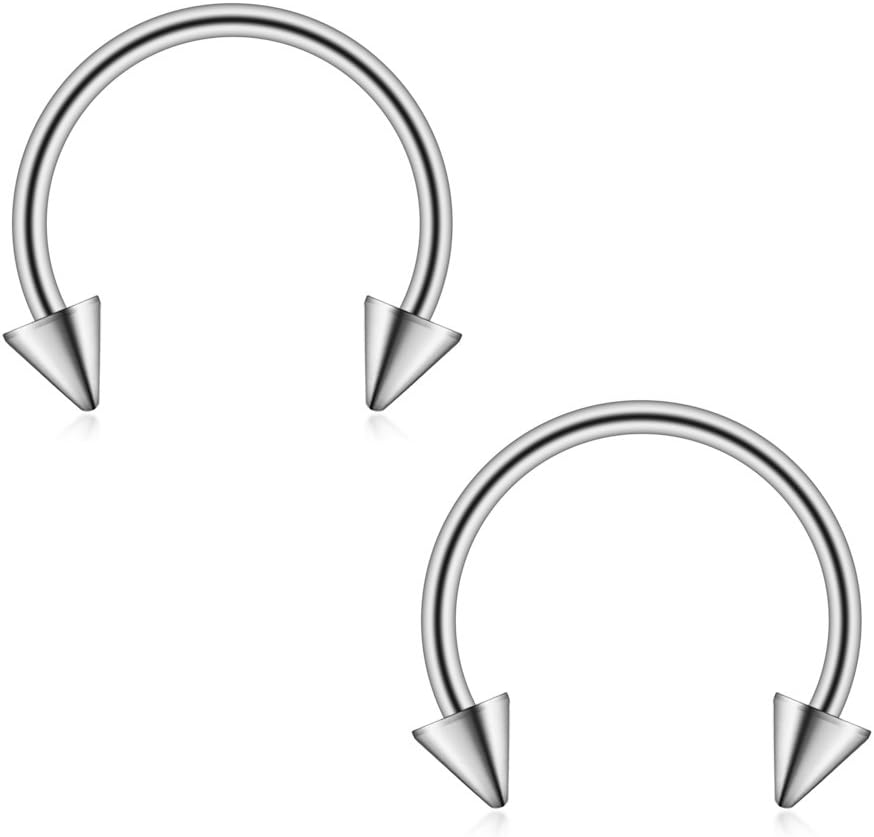 Ruifan 316L Surgical Steel CBR Horseshoe Circular Rings Nose Eyebrow Tragus Lip Ear Hoop Ring Piercing 20G 8MM 10MM 12-24PCS - Image 2