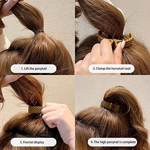 4 Pcs High Ponytail Gripper Hair Clips For Women Premium Ponytail Buckle Hairpin Shark Clips Hair Accessories For Women Thick Long Hair (Twill) #TOP5