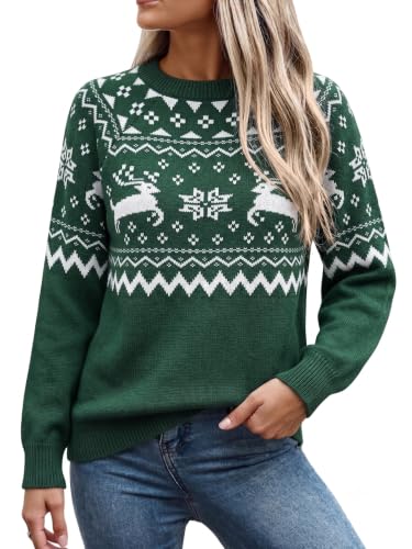 Forest Green Reindeer Fair Isle Knit