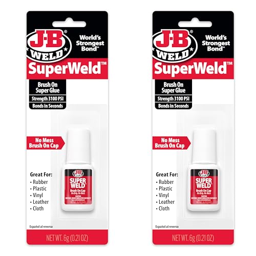 J-B Weld Clear Superglue 6g Brush-On Cap, 2 Pack,