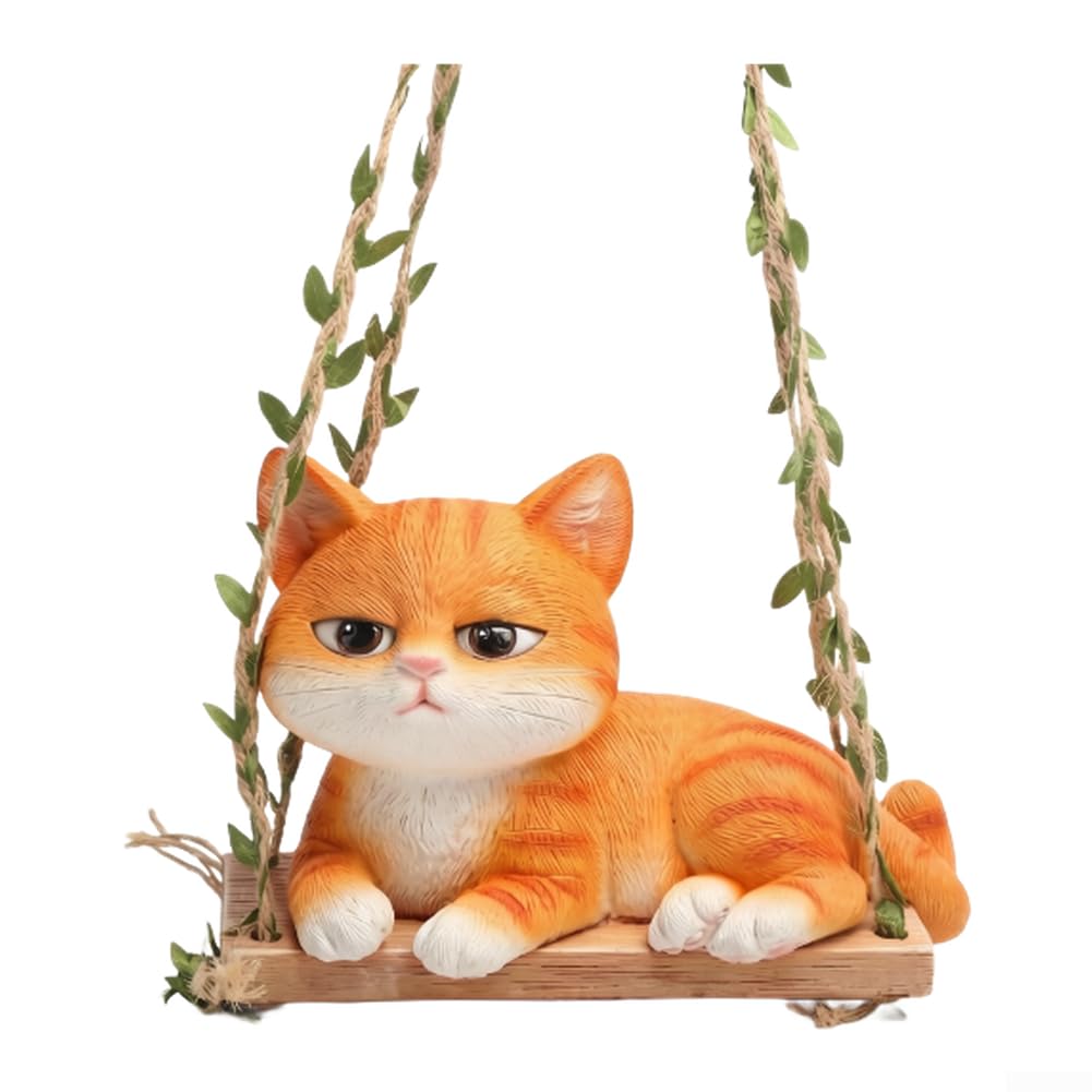 Sculpture réaliste de chat de 20 cm en résine pour l'extérieur