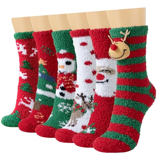 Niofind Calcetines Mujer Invierno, Calentitos de Forro Polar Coral Termicos Mujeres y Niñas Suaves Esponjosos Calcentine Andar Por Casa, Talla 36-42,6 Pares