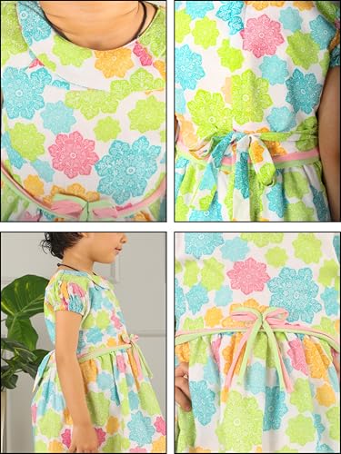 Image of Girls Pure Cotton Soft Frock with Astar, Printed Multicolor for Girl Child