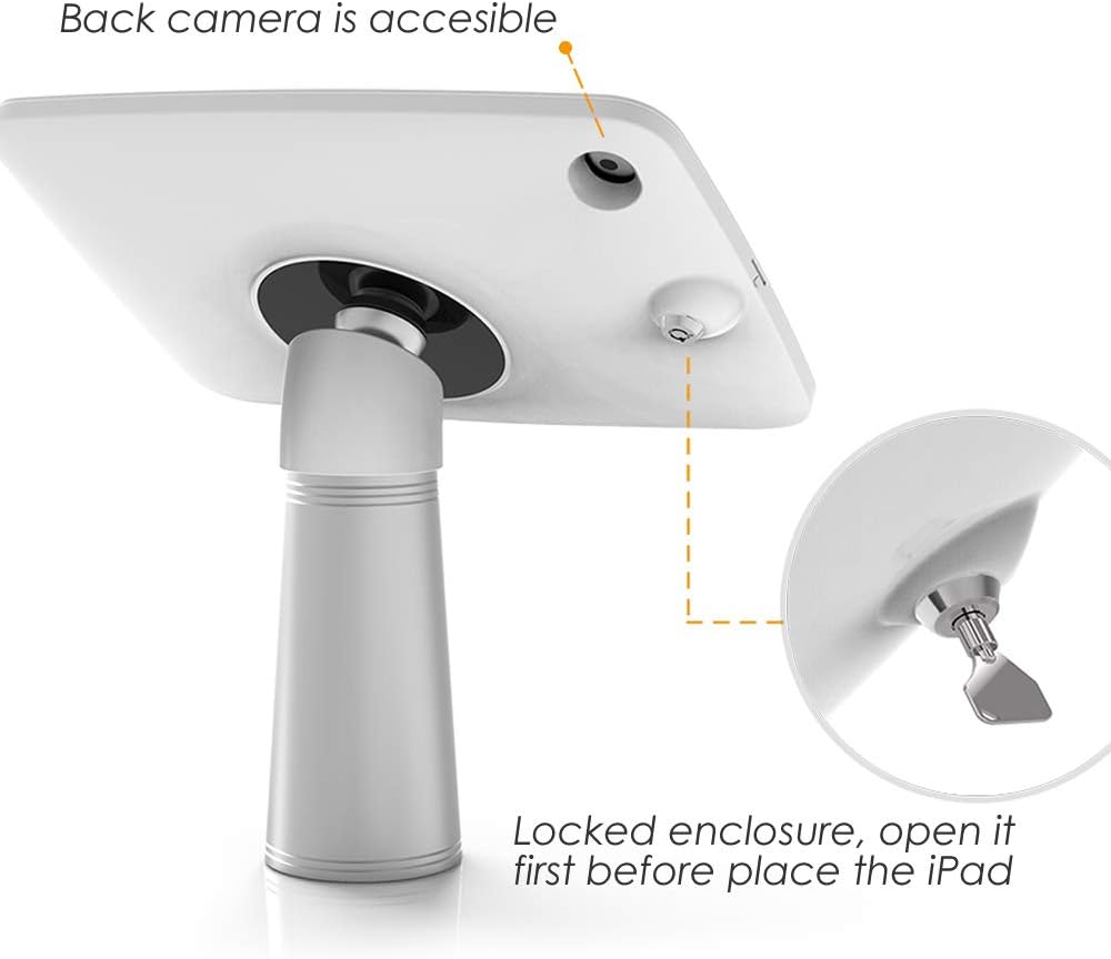 Suреr Chеар 🛒 Beelta Locking iPad Stand Holder, 360 Swivel, Fits iPad 5th/6th, iPad Air 1/2, iPad Pro 9.7, Aluminium Stand + Plastic Enclosure, BSC305W