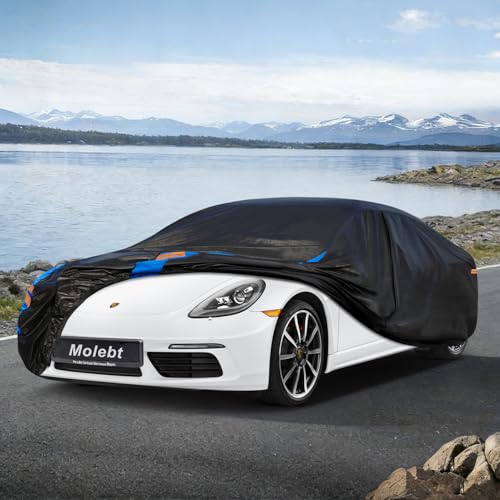 Image of Custom Fit Car Cover for Porsche 718 Boxster & Cayman (981 982 & 986 Models), Upgraded Waterproof All Weather Outdoor Auto Cover with Driver Door Zipper, UV /Snow /Dust Protection