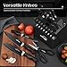 Knife Set, Amorston 21 Pieces Kitchen Knife Set with Block and Sharpener, Ultra-Sharp Knives Set with Ergonomic Handles, Black German Stainless Steel Knife Block Set, Dishwasher Safe