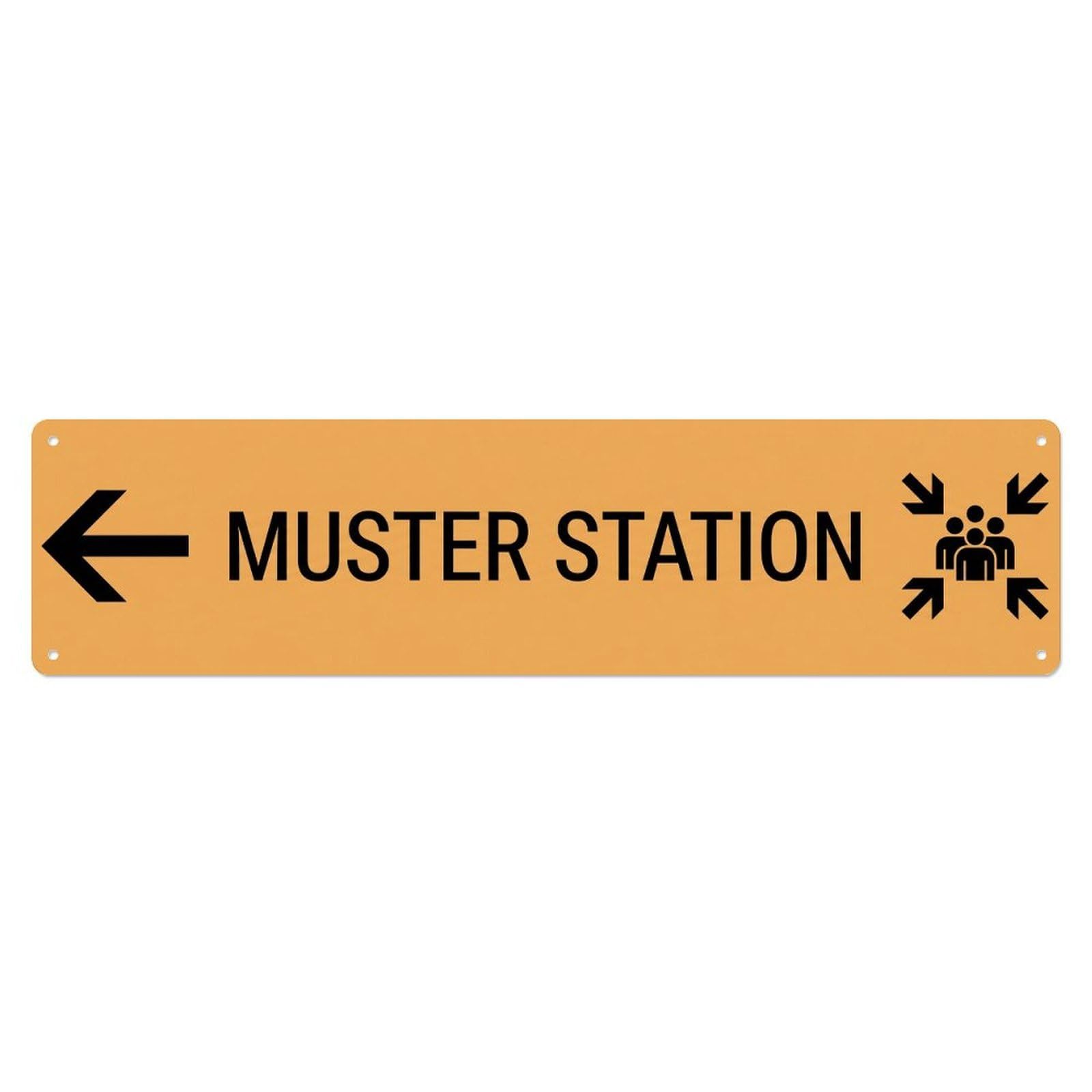 Olhnbad 4X16inch(10X40cm) Muster Station Left Route Metal Tin Sign