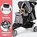 Hundebuggy Katzenbuggy - Innopet All Terrain Schwarz/Silber - Leichter 3 Rad Hundewagen - Räder pannensicher - Vorderad fixierbar Haustierwagen