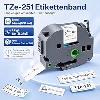 TZe-251 24mm Kompatibel mit Brother P-touch Bänder 4er-Pack Weiß – Ansicht 3