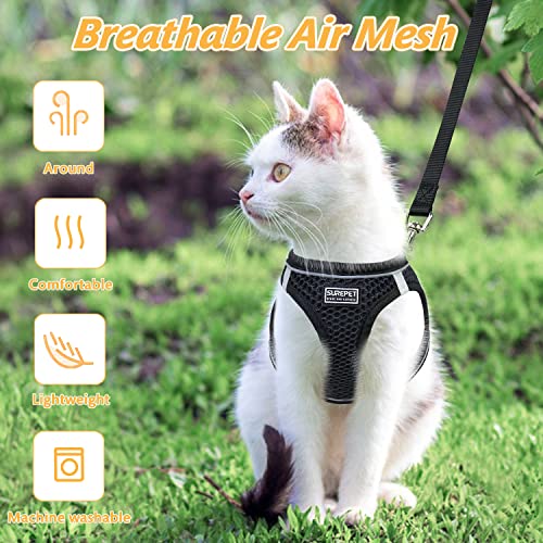 Nanappice Cat Harness And Leash Set For Walking Escape Proof,Adjustable Soft Kittens Vest With Reflective Strip For Small Cats,Easy To Control #TOP4