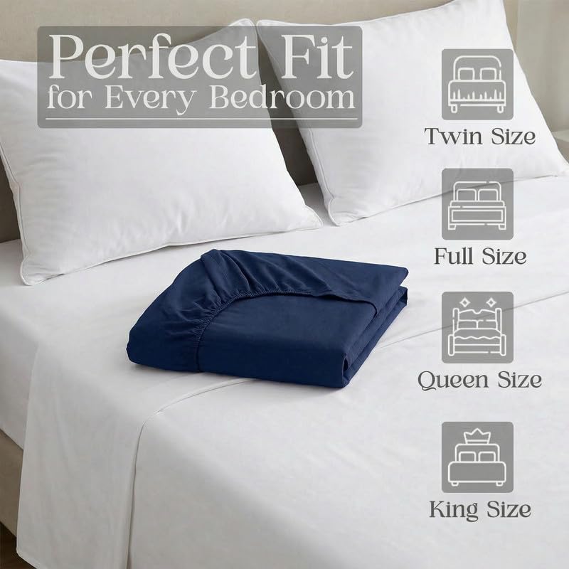 Image of Utopia Bedding Waterproof Mattress Protector King Size, Cotton Terry Bed Cover, Breathable Mattress Cover & Bed Protector for Double Bed, Elastic Fitted Waterproof Mattress Cover, 198 x 183 cm