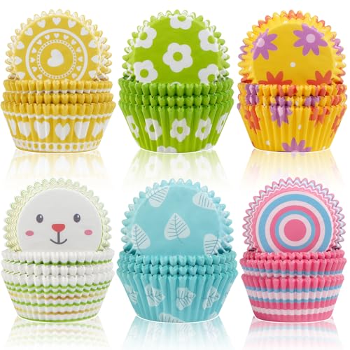 Fjoron 600 Count Easter Cupcake Liners for Baking Mini Baking Cups Easter Holiday Cupcake Wrappers for Birthday Party Decorations Candy Make Baking Supplies