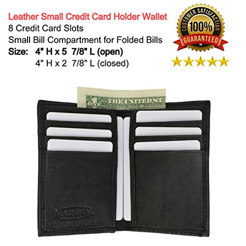 New Slim Thin Mens Bifold Genuine Leather Id Wallet Black Card Holder 71 #TOP1