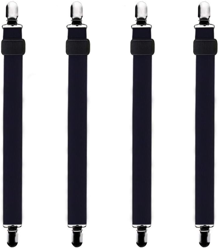 Bettlakenspanner 12 Clips - Verstellbar 60-260cm Schwarz